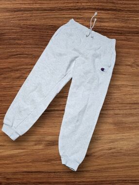 Champion VIntage Light Gray Reverse Weave Sweatpants with Logo